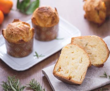 Mini panettones with candied mandarin and rosemary