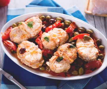 Monkfish with olives