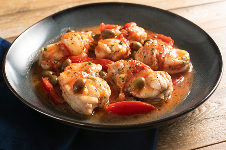Monkfish with olives