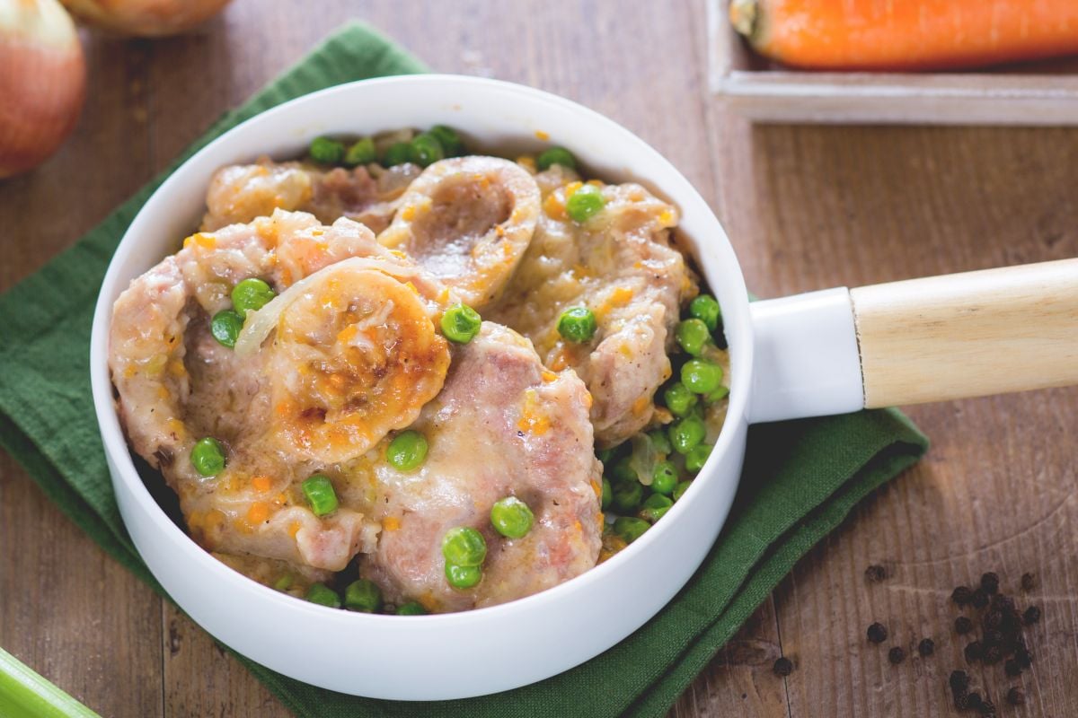 Ossobuco with peas