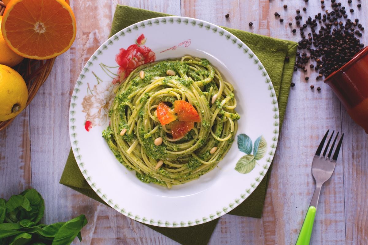 Bavette with citrus pesto