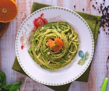 Bavette with citrus pesto