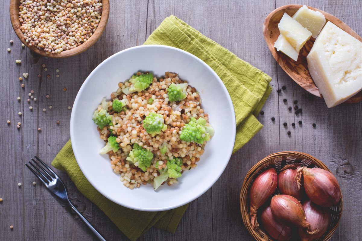 Fregola with Romanesco broccoli