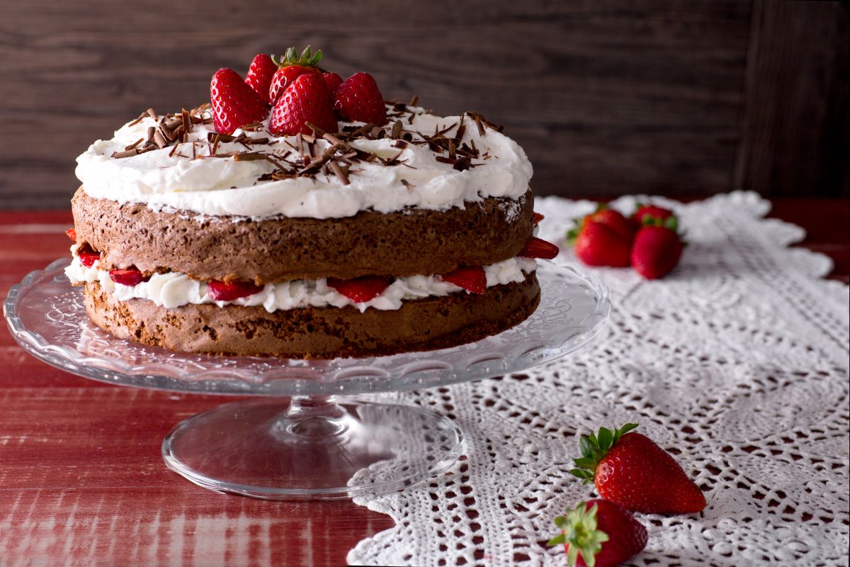 Chocolate and strawberry cake