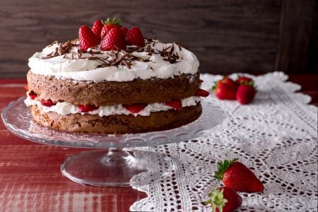 Chocolate and strawberry cake