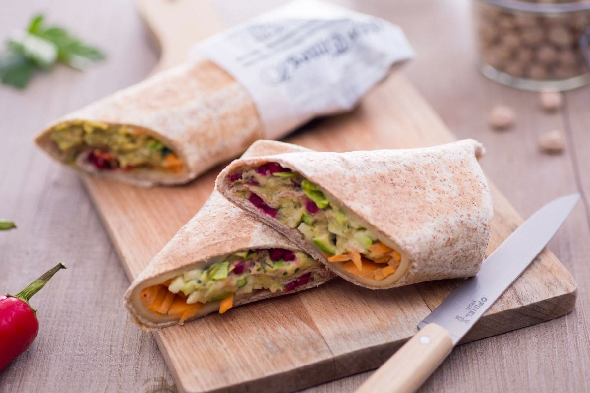Spicy Hummus and Vegetable Wrap