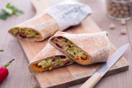 Spicy Hummus and Vegetable Wrap