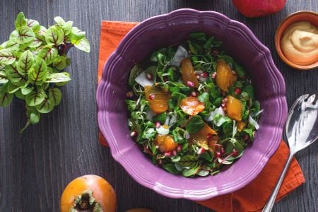 Persimmon and Pomegranate Salad
