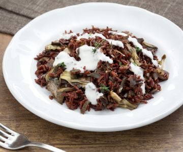 Wild Red Rice with Artichoke Hearts and Stracchino