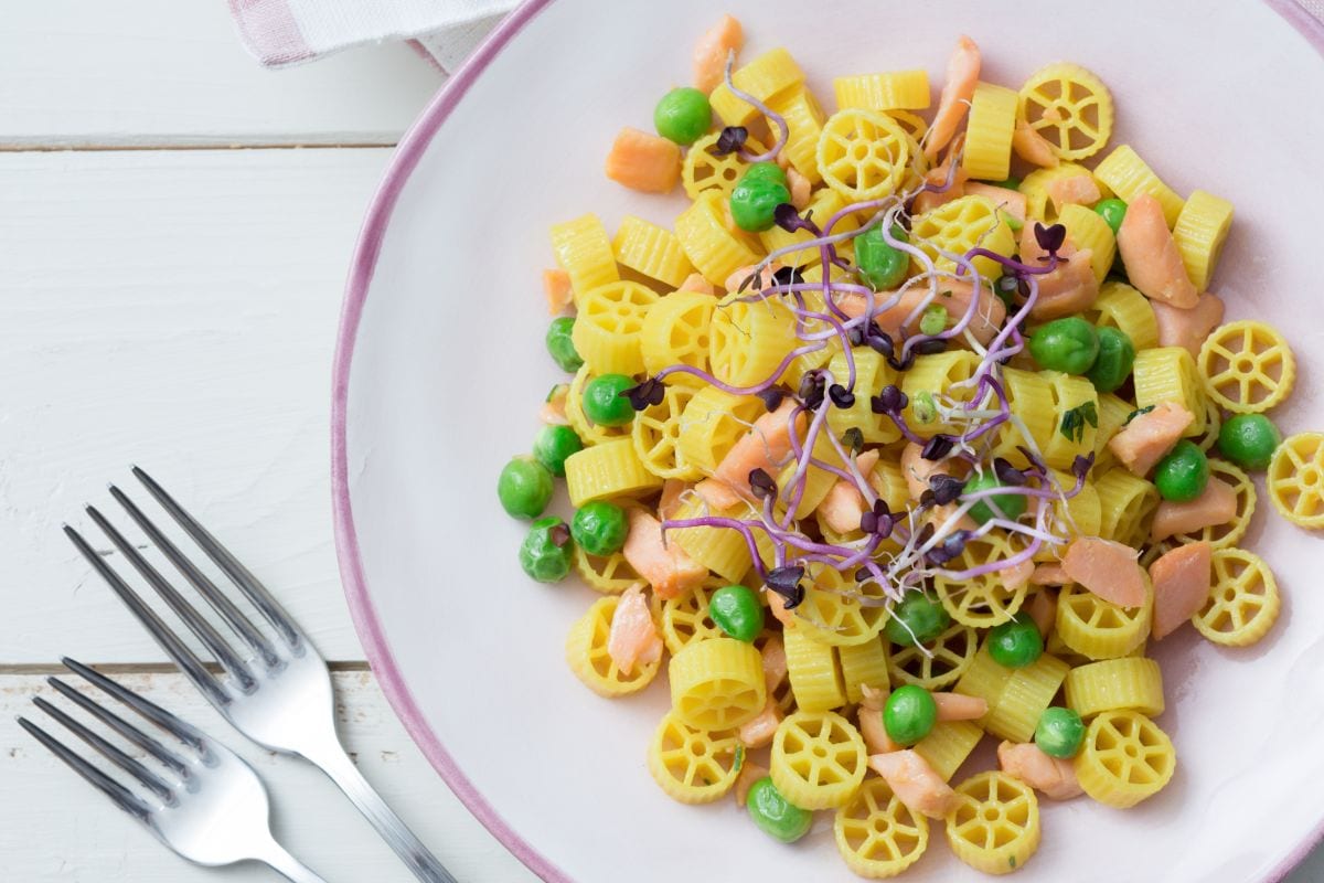 Mini saffron and salmon wheels