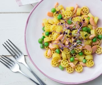 Mini saffron and salmon wheels