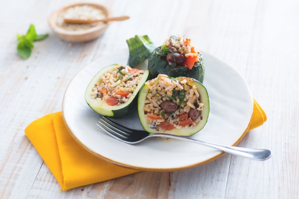 Stuffed Zucchini with Grains and Quinoa