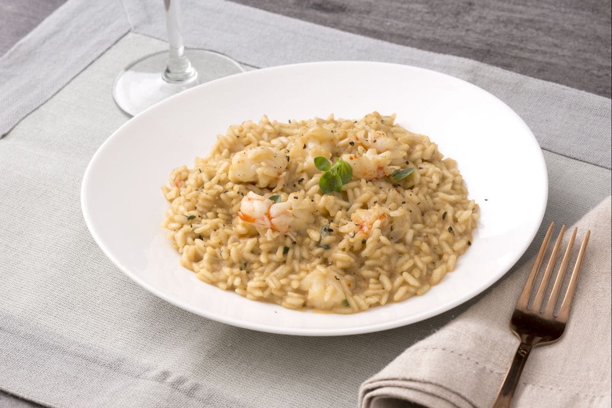 Licorice and Shrimp Risotto