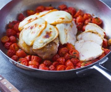 Baked chicken breast with scamorza