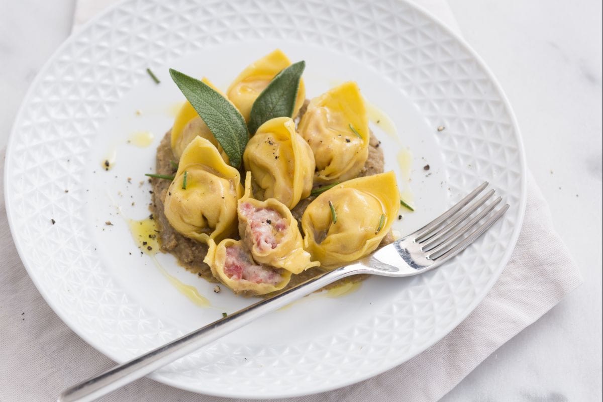 Cappellacci with Cotechino and Lentil Cream