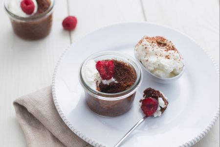 Chocolate cakes in jar