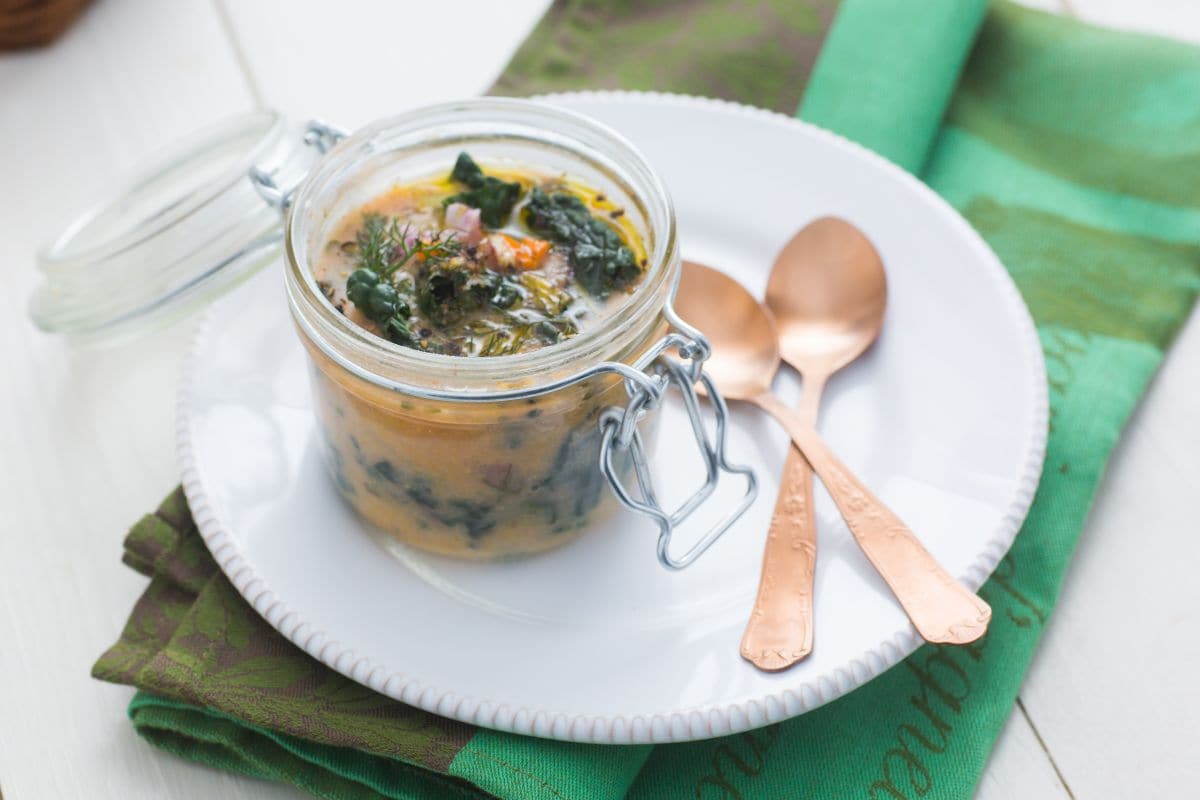 Farinata lucchese in jar-cooking