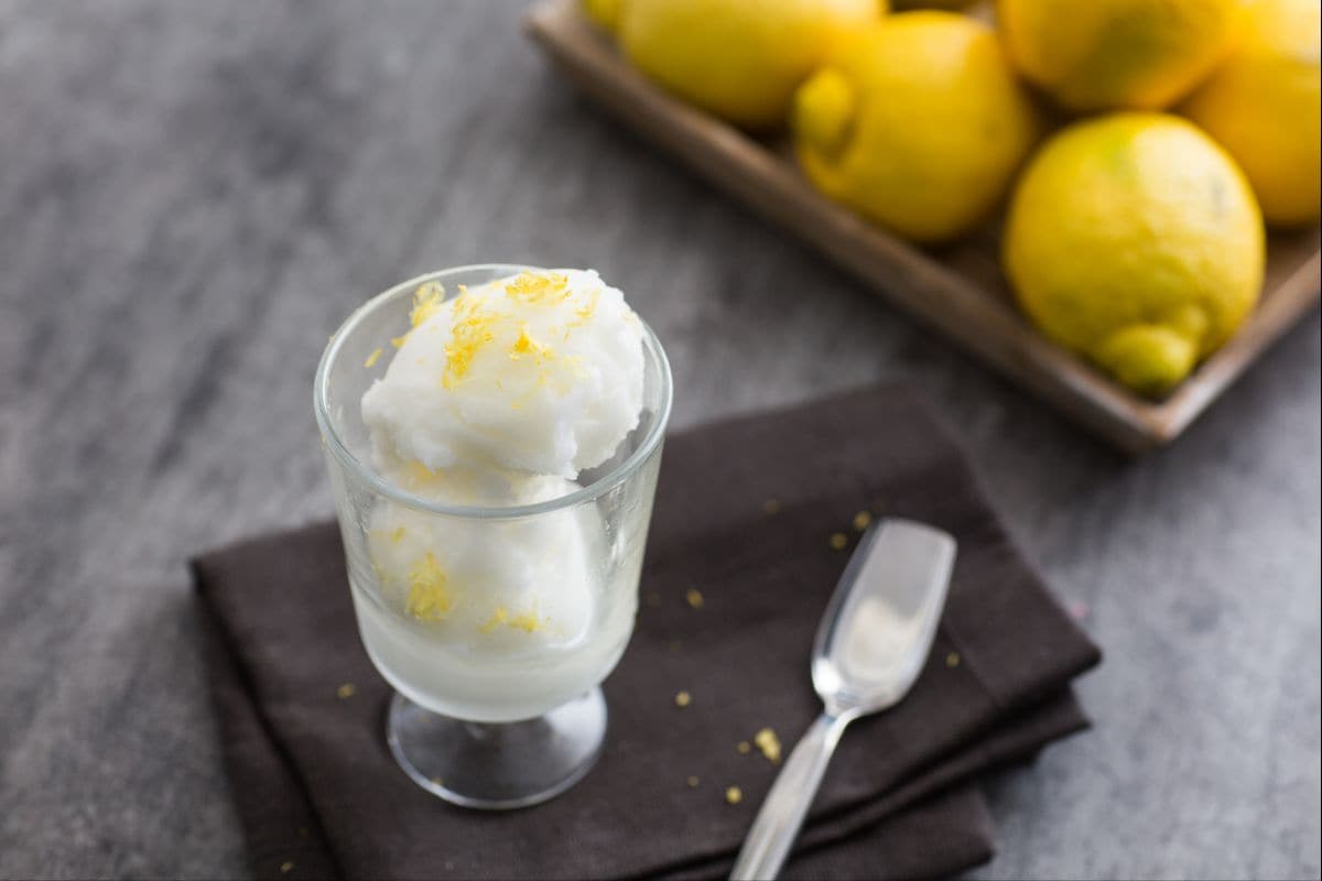 Lemon sorbet without egg whites