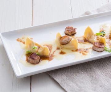 Polenta casoncelli with rabbit