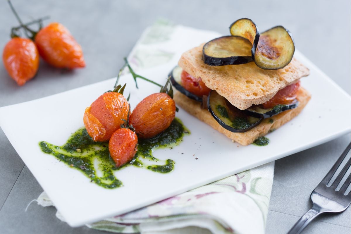Tofu and Eggplant Millefeuille