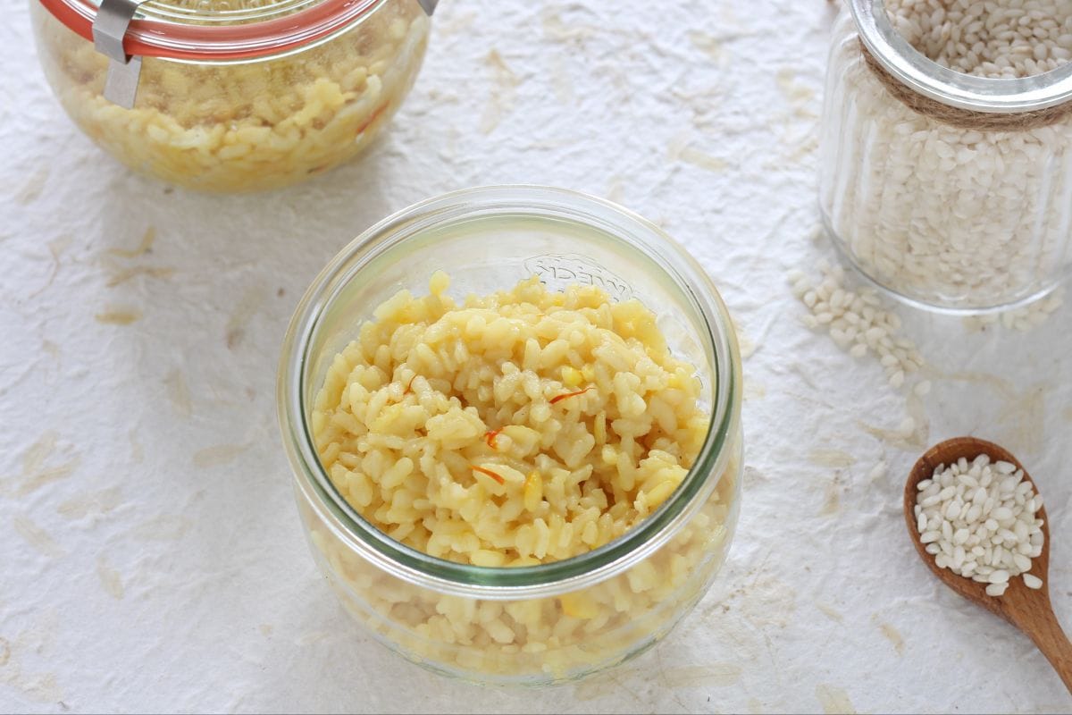 Risotto Milanese in Jar Cooking