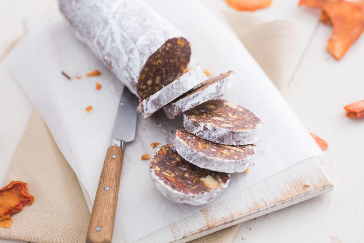Chocolate Salami with Exotic Fruits