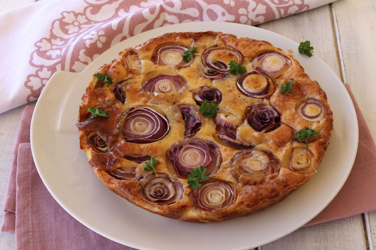 Savory Clafoutis with Red Onions