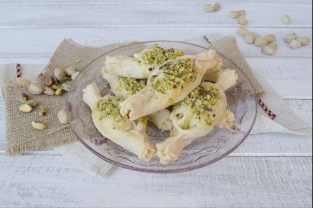 Brisè Candy with Bresaola, Robiola, and Pistachios