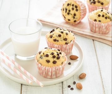 Almond milk and chocolate chip muffins