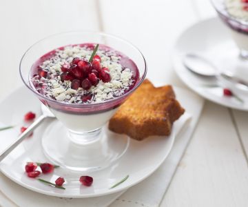 Panna cotta with pomegranate jelly