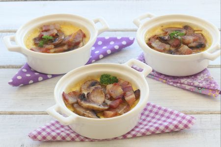 Savory cream with mushrooms and bacon