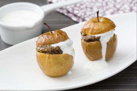 Small apples filled with cream or fruit perfect for a snack