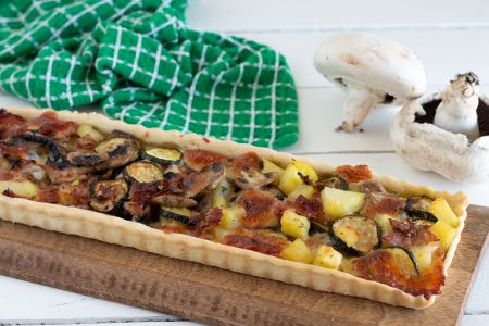 Savory Pie with Potatoes, Mushrooms, and Scamorza