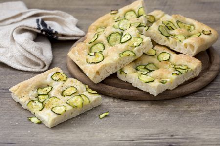 Focaccia with zucchini