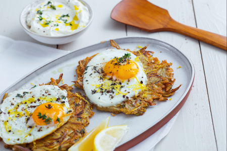 Artichoke Rösti and Fried Eggs