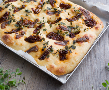 Semolina Focaccia with Sourdough Starter