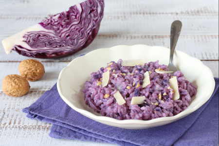 Risotto with Red Cabbage and Gorgonzola
