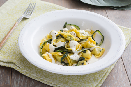 Tortelloni with Swiss chard and Parmesan cream