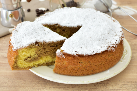 Marbled Coconut and Coffee Cake