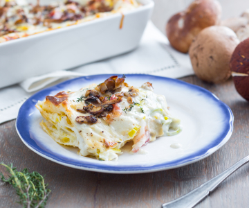 Lasagna with mushrooms