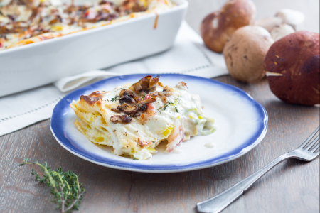 Lasagna with mushrooms