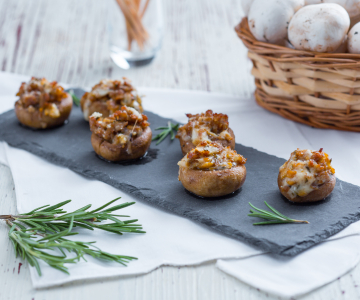 Stuffed Champignon Mushrooms with Sausage