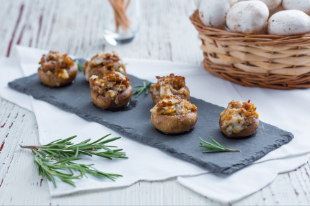 Stuffed Champignon Mushrooms with Sausage