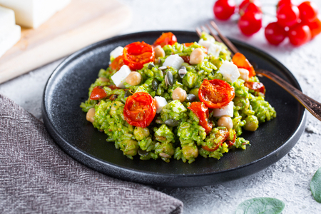 Risotto with baby spinach pesto