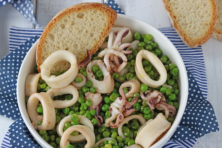 Squid with Peas