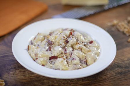 Gnocchi speck and toma