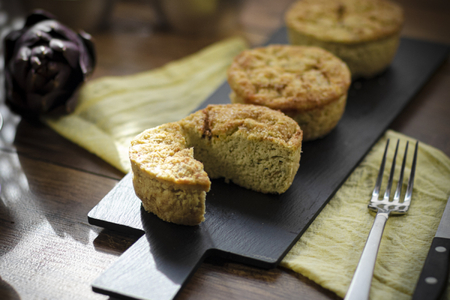 Ricotta and artichoke flans