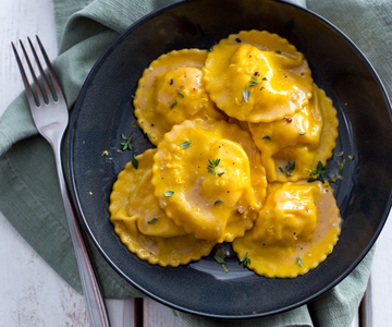 Shrimp and Lemon Ravioli with Butter and Thyme