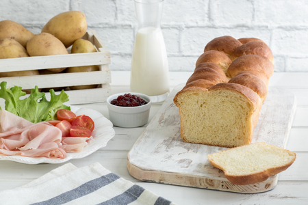 Soft potato brioche bread