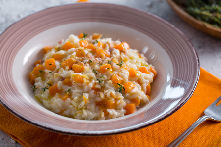 Risotto with pumpkin, chestnuts and gorgonzola